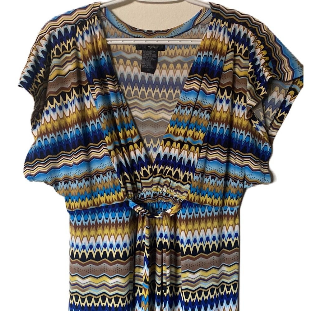 Hypnotic multicolor maxi dress chevron design| with tie front or back